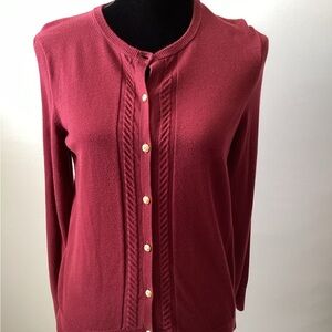 Lands End long sleeve button up cardigan sweater